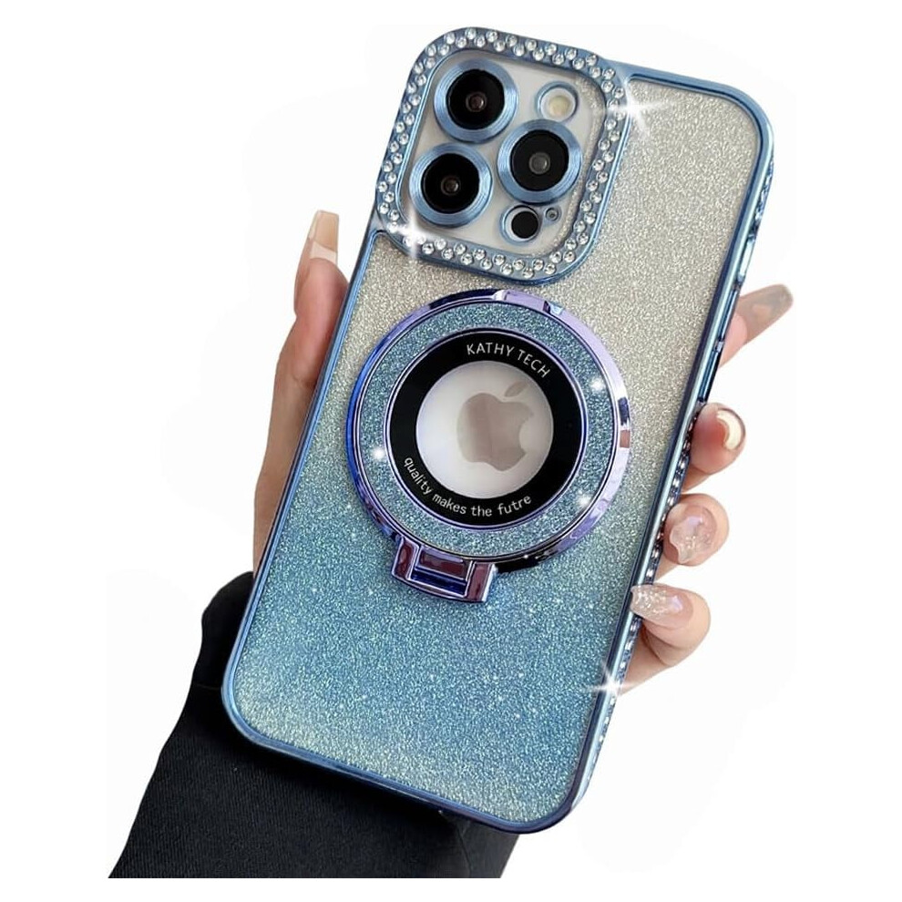 Iphone 15 Pro Max Crystal Rhinestone Magnetic Case Blue 9101399756422