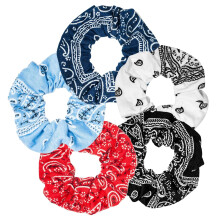 Cotton Floral Bandana Scrunchies 5PCS