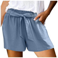 Women's High Waisted Cotton Gauze Shorts with Pockets