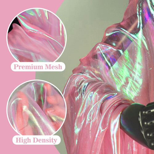Tecido de organza transparente iridescente, 5 jardas (59 polegadas). 2