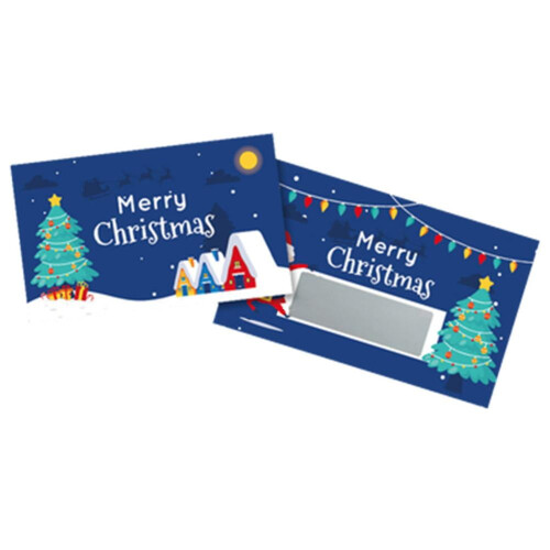 Christmas Scratch Tickets Cartoon Design Paper 4 Pack