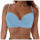 Top de bikini triangular tipo halter para mujer, acolchado, liso. 1