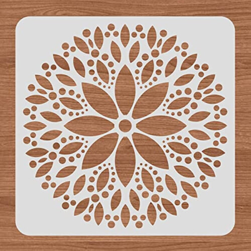 Flower Mandala Reusable Stencil 12x12 Inch 2