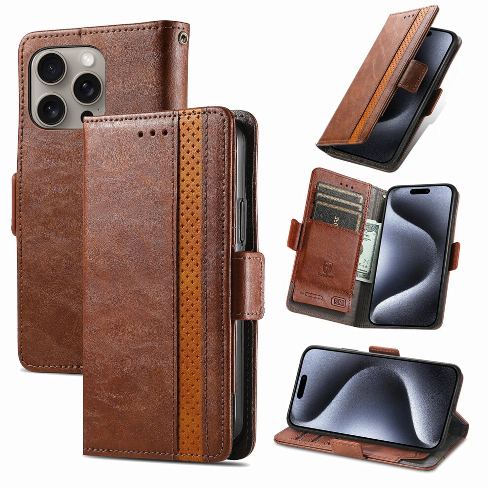 Leather Wallet Case With Card Holder And Zipper For Iphone 9101399765523