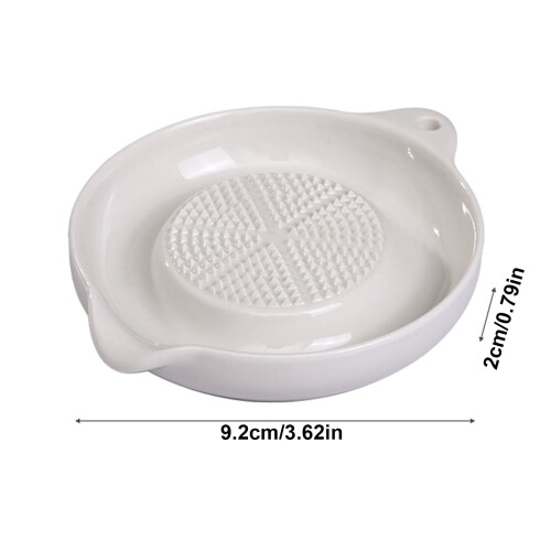 Ceramic garlic grater plate white 3.6 inch 2