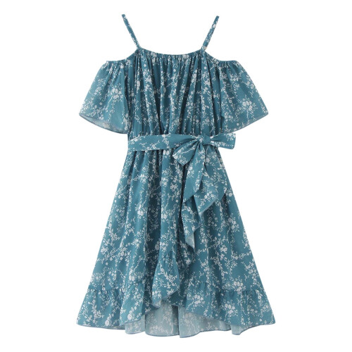 Mädchen geblümtes Trägerkleid im Sommer-Strandstil