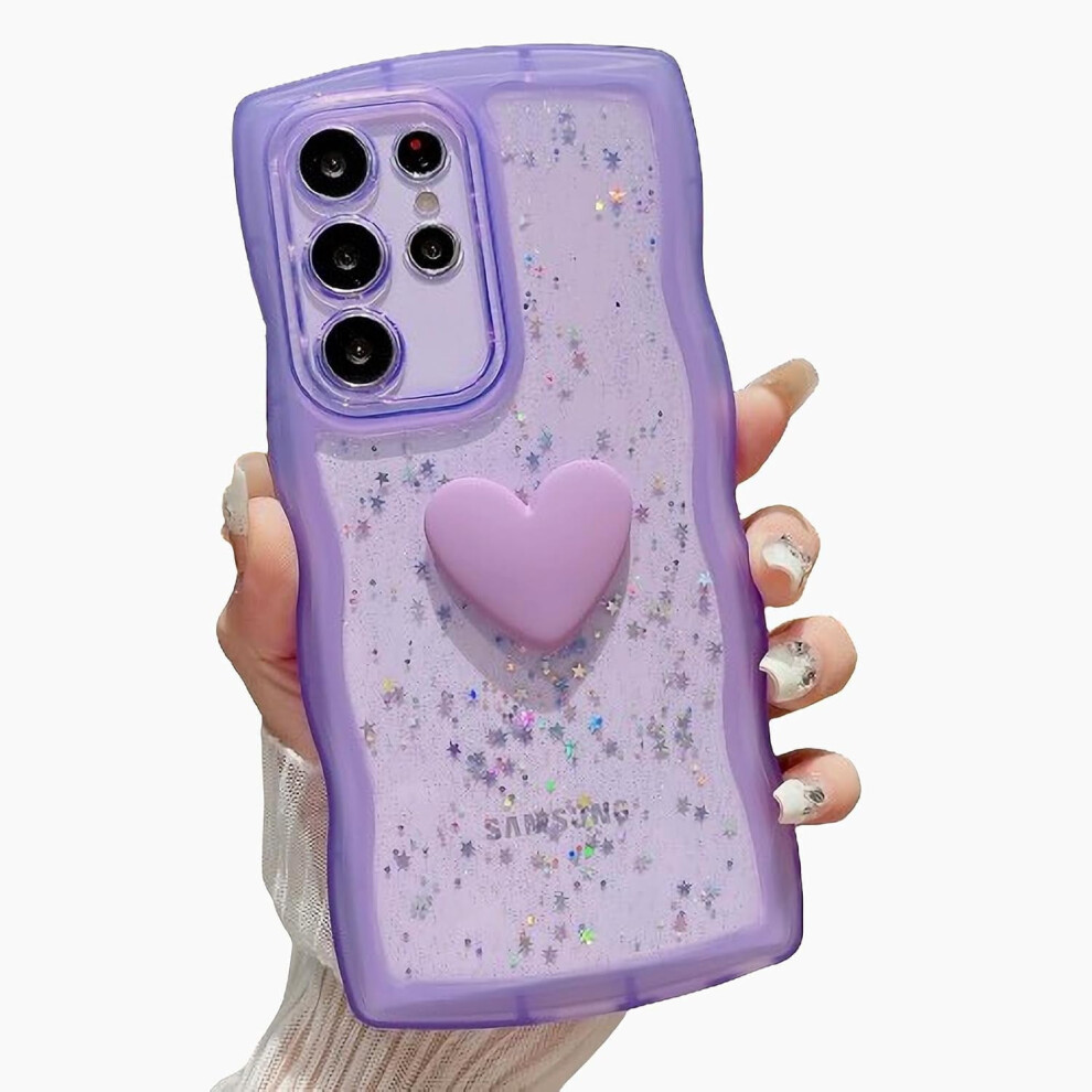Love Heart Glitter Phone Case For Samsung Galaxy S22 Ultra 9101399756675