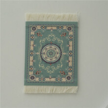 4X Persian Woven Coasters Carpet Pattern Coaster Dining Table Decoration Technology.-Green