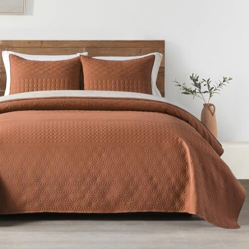 Ensemble de couette double orange brûlé en microfibre avec 1 taie d'oreiller