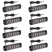 LED-Noodstroboscooplampen, Oranje 6 LED-Stroboscoopwaarschuwing Noodknipperlicht voor Autovrachtwagen Off-Road ATV SUV 8-Pack