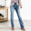 Damen-Bootcut-Jeans, Hellblau, Größe 3XL 2