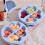 Heart-Shaped Bento Box with Lid 4-Compartment Blue 4