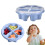 Heart-Shaped Bento Box with Lid 4-Compartment Blue 2