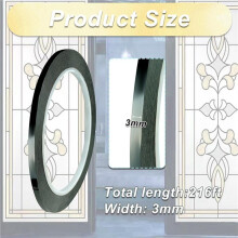 2X Black PET Stained Glass Sticker Lead Stained Glass Supplies for Glass Painting Window SurfaceGallery (3mm 250ft)