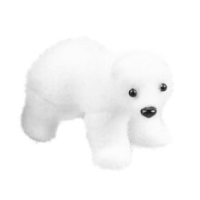 Polar Bear Ornament White Mini Plush Pendant with Hanging