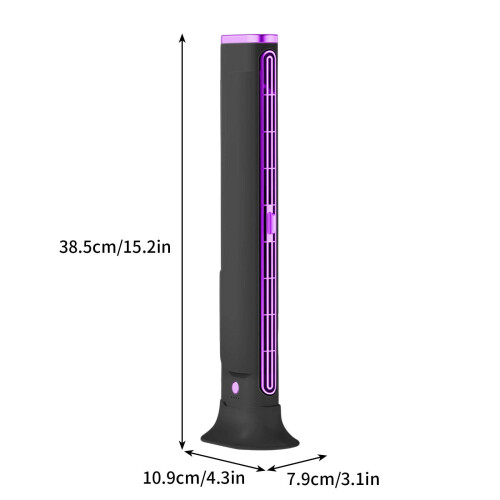 Bladeless Tower Fan Wall-Mountable Desktop 3-Speed 2