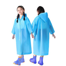 Kids Plain Buttoned Thick Poncho Raincoat 4-9 Years