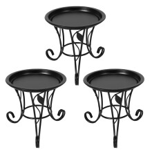 3X European Style Simple Flower Stand Flower Pot Succulent Flower Shelf Iron Stand + Iron Plate for Desktop Balcony
