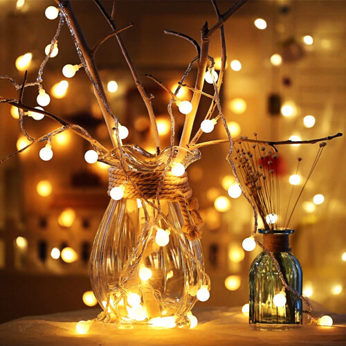 Światła Globe String, ciepła biel, 20 stóp, 40 diod LED, zasilanie USB