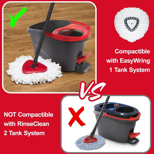 GHRTGR Spin Mop Vervangende Microvezel Mopkoppen 4-pack