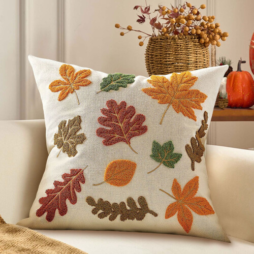 Housse de coussin décorative feuille d'érable, 30 x 50 cm, lot de 2 1