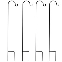4X Shepherd Hooks Rust Resistant Garden Stake Outdoor Metal Plant Stand Hanger Bird Feeder Pole 120X10X1cm