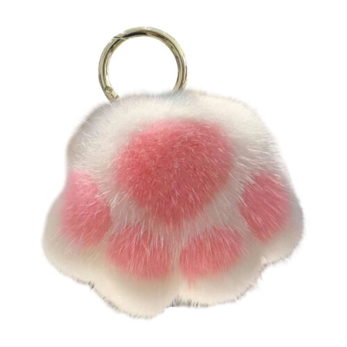Cat Paw Pom Pom Keychain Super Fluffy 1