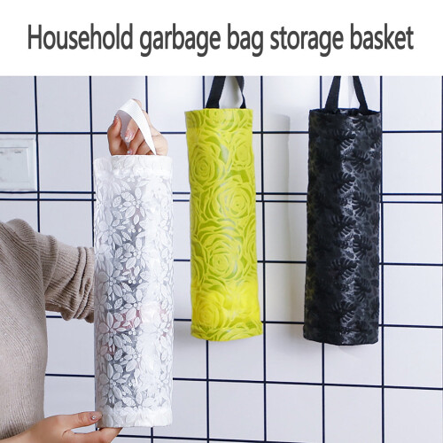 Plastic Bag Holder Mesh Hanging Dispenser for Grocery Trash 2