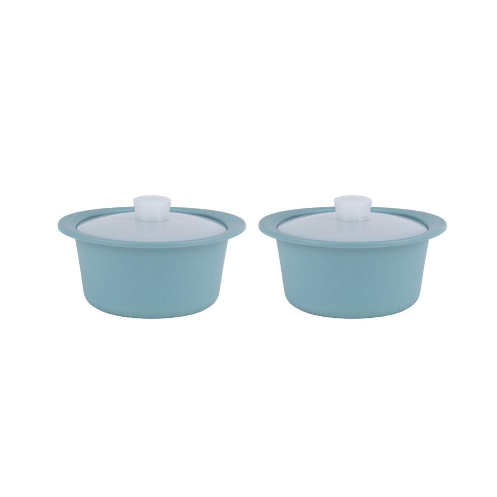 2X Silicone Microwave Steamer Pot with Handle & Lid-Grade Steamer Bowl, Heat-Resistant Cooker , Dishwasher Safe