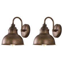 2X Vintage Wall Sconce Svanhals Ladugård Lätt Industriell Vintage Farmhouse Wall Sconce Utomhus Vattentät (Brons)