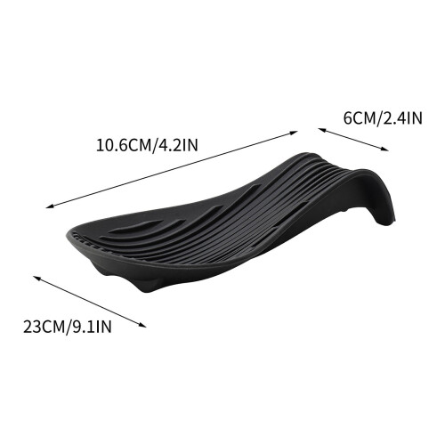 Black Silicone Utensil Rest Tray – Thickened 2