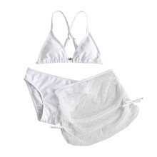 Girls' solid bikini swimwear set 3-piece for ages 14–16