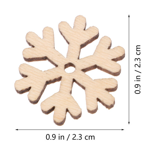 Wooden Snowflake Ornaments Beige 100 pcs 1