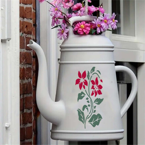 Garden Fence Floral Stencil Reusable 17PC 1