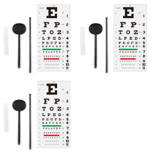 3X Eye Chart, Eye Chart No Fading for School Home Physical Examination Center Visual Acuity Measuring Educational