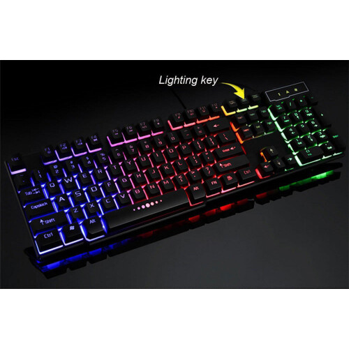Wired Gaming Keyboard Mechanical Feel 104 Keys 3-Color 2