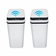 Smart Touchless Trash Can White 2.4 Gal 2-Pack