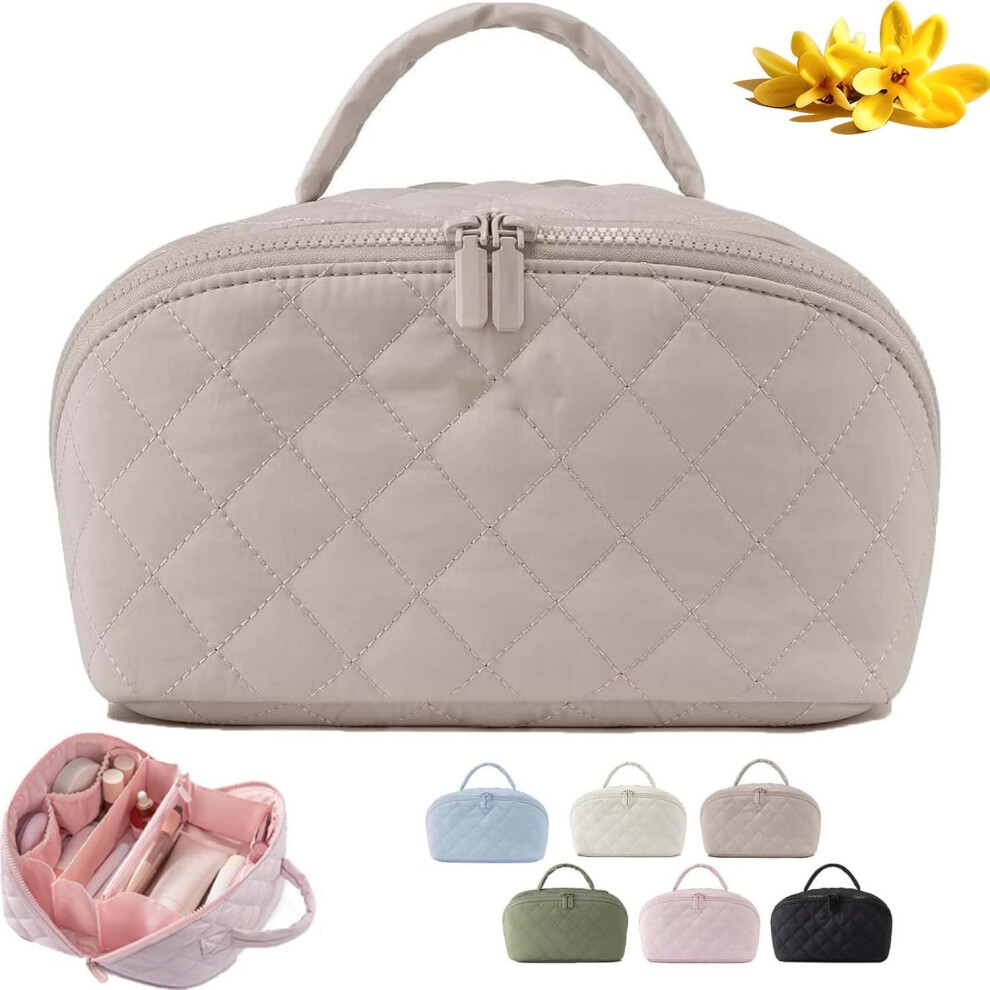Travel Makeup Bag Lie Flat 180 Wide-Open Large Capacity