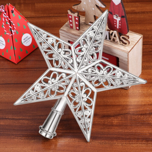 Christmas tree topper star ornament silver 1