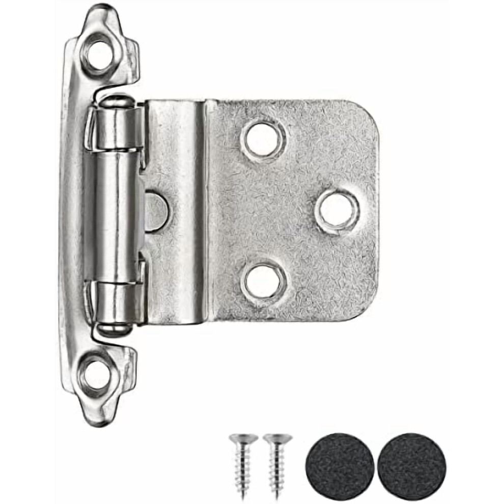 3/8" Inset Cabinet Hinges Satin Nickel 60-Pack 9132278221397