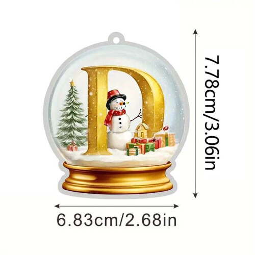 Yellow Crystal Acrylic Christmas Tree Letters Ornament Set 2