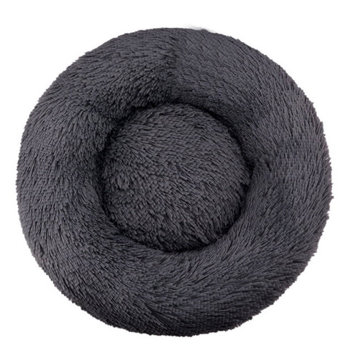 Round plush dog bed winter warm washable for small medium