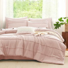 King Pink Boho Comforter Set Down Alternative 7-Piece