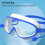 Children's swimming goggles large frame blue white with 5