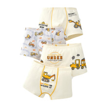 Boy's Cartoon Bulldozer Boxer Briefs 4-Pack