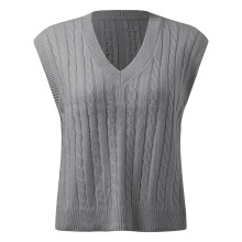 Women's ribbed knit sleeveless V-neck sweater vest