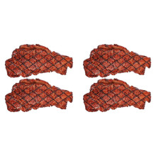 4Pcs Artificial PVC Steak Simulation Food Model Cooked Roast Beef Meat Home Kitchen Market Display Photography Props