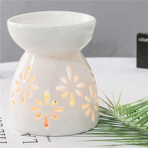 4X Ceramic Diffuser Candle Burner Ceramic Burning Essential Oils Diffusers Aromatic Lamp -Flower