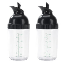 2X Easy Grips Salad Dressing Shaker Dispenser Leakproof Container Bottle Universal Sauces Mixer with Scales A