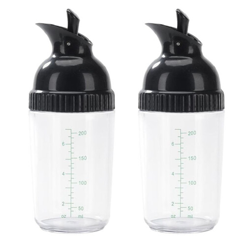 2X Easy Grips Salad Dressing Shaker Dispenser Leakproof Container Bottle Universal Sauces Mixer with Scales A